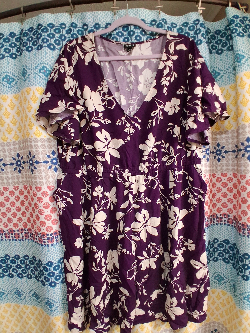 Torrid Purple/floral Midi Dress